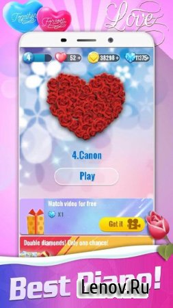 Piano Music Tiles 2: Valentine v 1.02 Мод (Unlimited diamonds/coins)