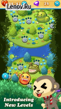 Monkey Fruits Crush v 2.2.1  (Unlimited Lives/Gems & More)