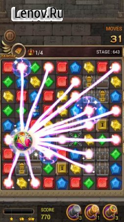 Jewels Temple Quest : Match 3 v 1.4.9 Мод (infinite coins/shop button/no ads)
