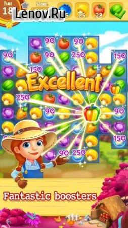 Harvest Mania - Match 3 Puzzle v 1.0.3 Мод (Unlimited Live/Gems/Boosters & More)