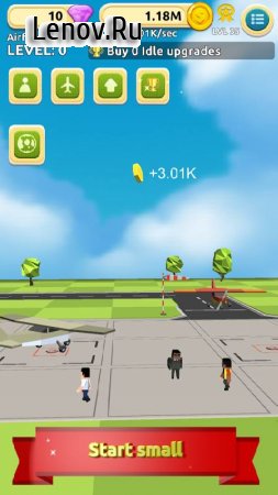 Airfield Tycoon Clicker Game v 1.0.5 Мод (Gold and gems never decrease)