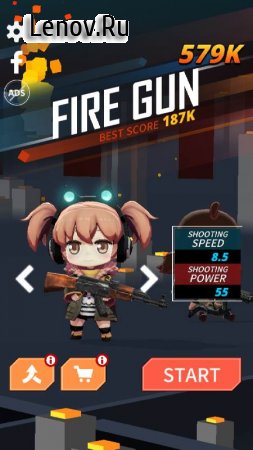 Fire Gun: Brick Breaker v 2.1 Мод (Unlimited coins/Free upgrading)