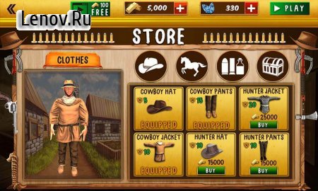 Western Cowboy Gun Shooting Fighter Open World v 1.0.5 Мод (A lot of gold nuggets/diamonds)