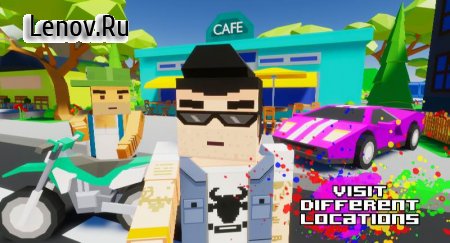 Gangster && Mafia Block City Dude Theft Pixel Car v 1.09 Mod (A lot of gold coins)
