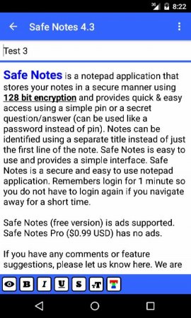 Safe Notes Pro Secure NotePad v 4.9.8  ( )