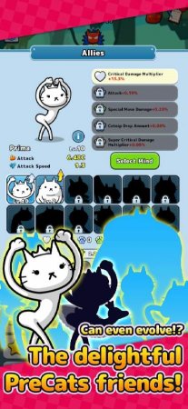 PreCats! - Idle Cat Raising v 2.1.12 Mod (High Critical/Fast Attack)